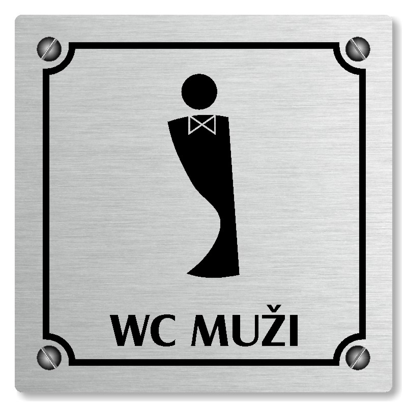 WC muži, 118x118mm, stříbrná, Kansas